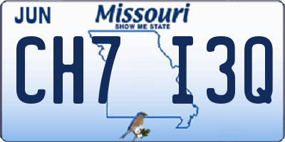 MO license plate CH7I3Q