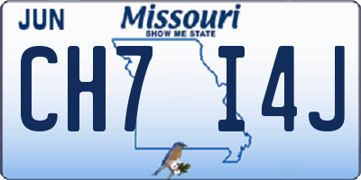 MO license plate CH7I4J