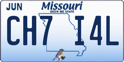 MO license plate CH7I4L