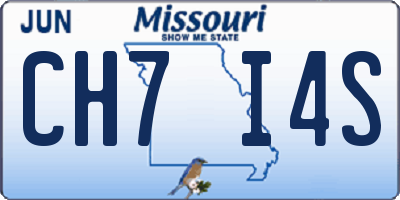 MO license plate CH7I4S