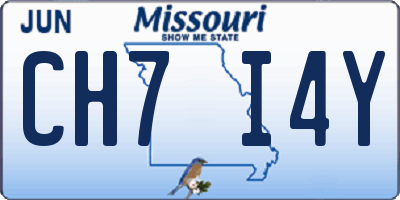 MO license plate CH7I4Y
