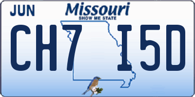 MO license plate CH7I5D