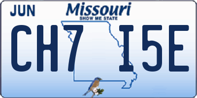 MO license plate CH7I5E