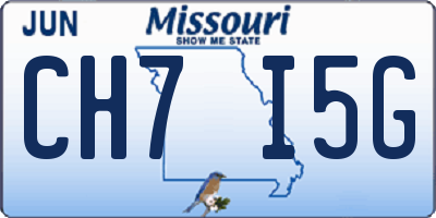 MO license plate CH7I5G