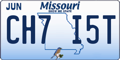 MO license plate CH7I5T