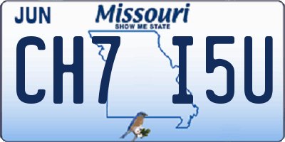 MO license plate CH7I5U