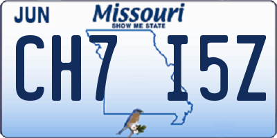 MO license plate CH7I5Z