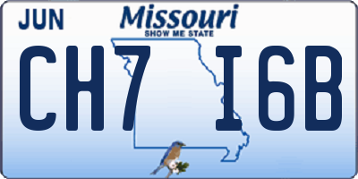 MO license plate CH7I6B