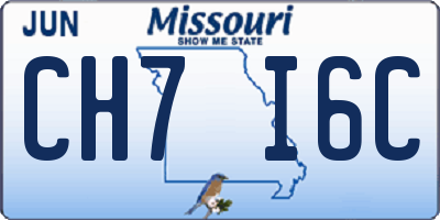 MO license plate CH7I6C