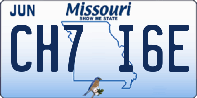 MO license plate CH7I6E