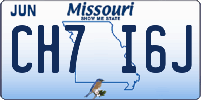 MO license plate CH7I6J