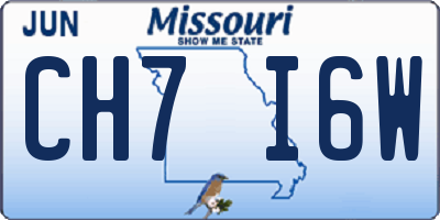 MO license plate CH7I6W