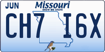 MO license plate CH7I6X