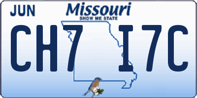 MO license plate CH7I7C