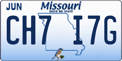 MO license plate CH7I7G