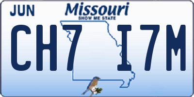 MO license plate CH7I7M