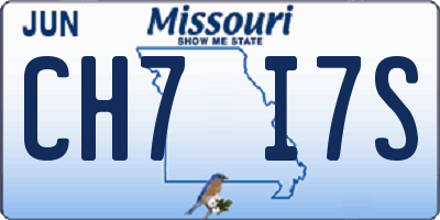 MO license plate CH7I7S