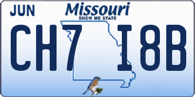 MO license plate CH7I8B