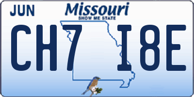 MO license plate CH7I8E