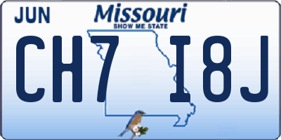 MO license plate CH7I8J