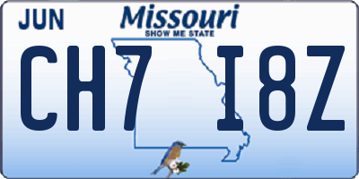 MO license plate CH7I8Z