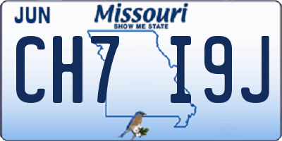 MO license plate CH7I9J