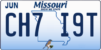 MO license plate CH7I9T