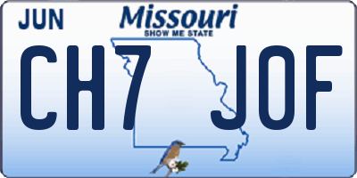 MO license plate CH7J0F