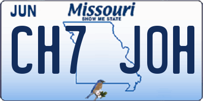 MO license plate CH7J0H
