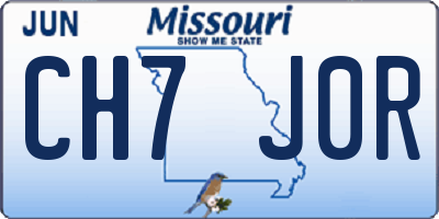 MO license plate CH7J0R