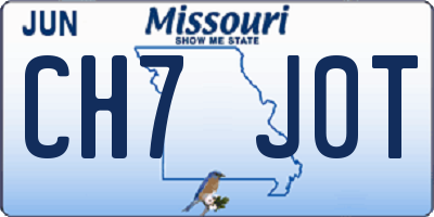 MO license plate CH7J0T