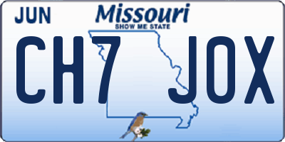 MO license plate CH7J0X