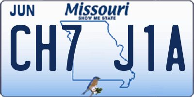 MO license plate CH7J1A