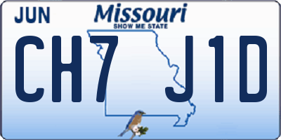MO license plate CH7J1D