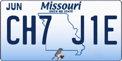MO license plate CH7J1E