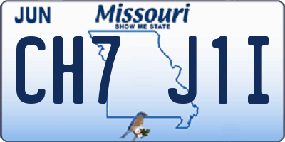 MO license plate CH7J1I