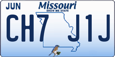 MO license plate CH7J1J