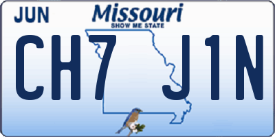 MO license plate CH7J1N