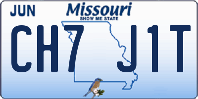 MO license plate CH7J1T