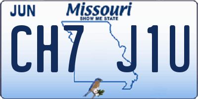 MO license plate CH7J1U