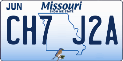 MO license plate CH7J2A