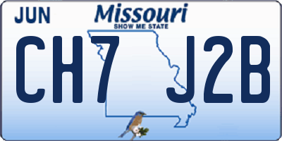 MO license plate CH7J2B