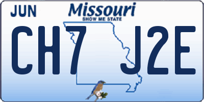 MO license plate CH7J2E