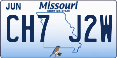 MO license plate CH7J2W