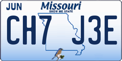 MO license plate CH7J3E