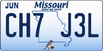 MO license plate CH7J3L