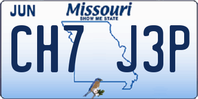 MO license plate CH7J3P
