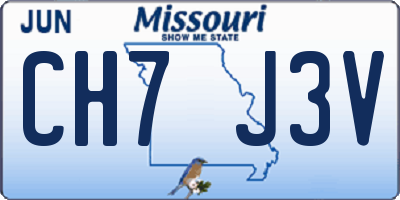 MO license plate CH7J3V