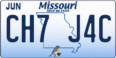 MO license plate CH7J4C