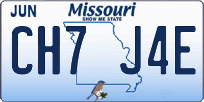 MO license plate CH7J4E